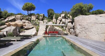 Magnificent luxury villa with mirror pool.