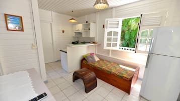 Fridge, microwave, oven, coffee/tea maker