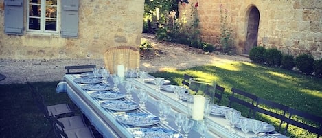 Outdoor banquet area