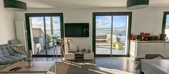 Ploemeur, Hus Full havsutsikt. 100m sandstrand slut