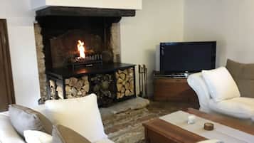 Télévision, cheminée