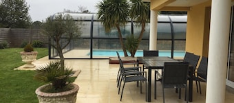 Charming family villa with heated indoor pool.