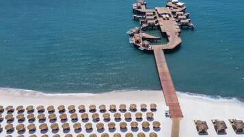 Private beach, beach cabanas, sun loungers, beach umbrellas