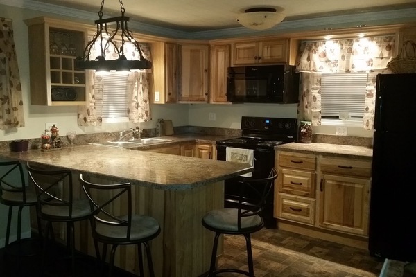 Our kitchen is completely furnished with pots, pans, silverware & linens.