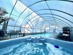 Indoor pool, outdoor pool - Creekside House on 30 Acres with Kayaks/Pool/Farm/River/Trails/Pets, near Beach (New Buffalo)