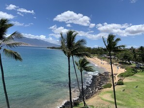 On the beach, sun-loungers, beach towels - Royal Mauian Oceanfront, Fabulous View!   (Kihei)