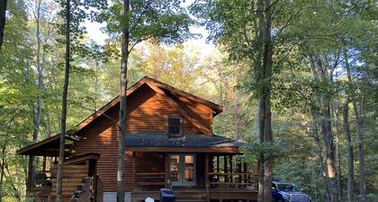 Secluded Luxury Log Cabin on 40 Acres Near Tygart River & Lake