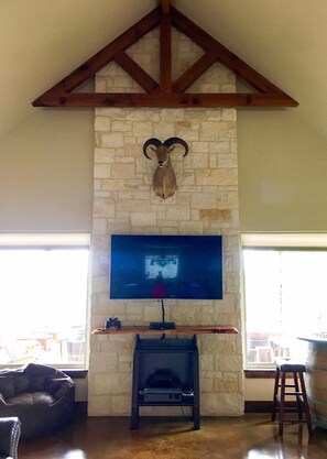 Téléviseur connecté, foyer, lecteur de DVD, chaîne audio