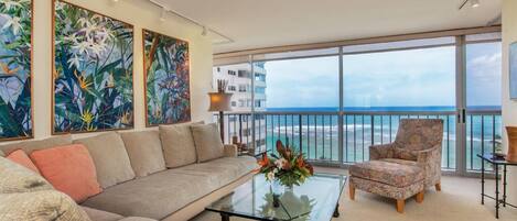 Smart TV, DVD player, books, music library