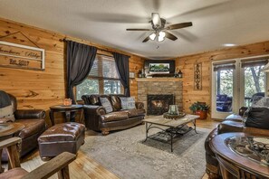 TV, fireplace, DVD player