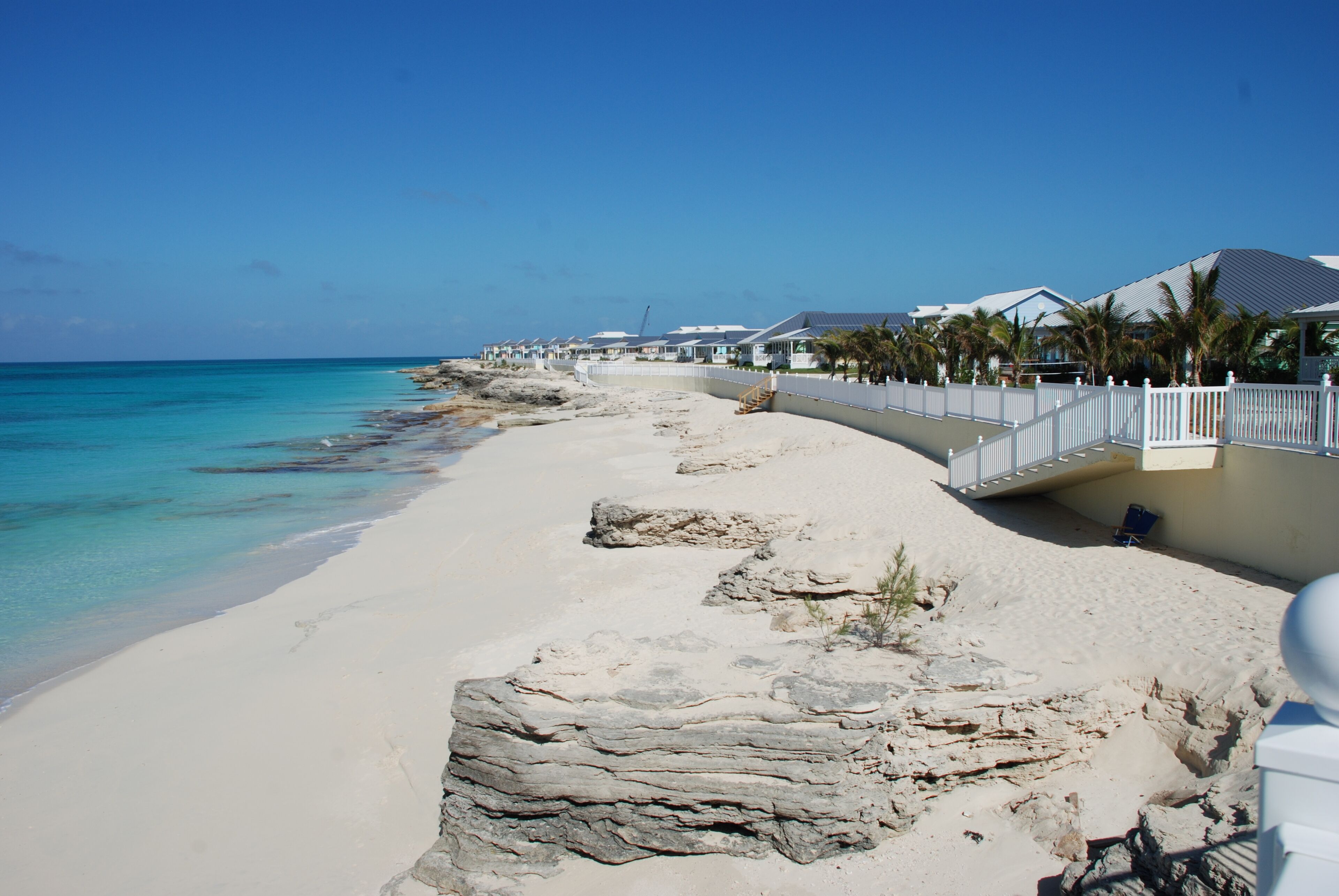Beach coves in front of town house.
