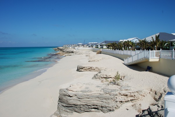 Beach coves in front of town house.