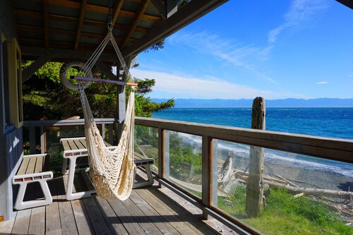 Contemporary Oceanfront Cottage with Private Beaches, Trails, and Gardens