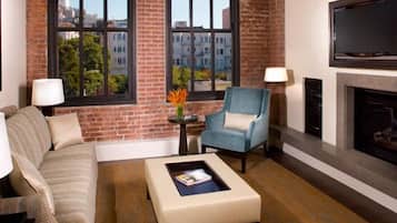 Smart TV, fireplace, DVD player, video library