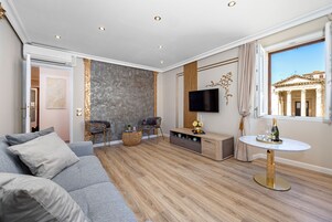 City Apartment, City View | Living area | Smart TV, Netflix