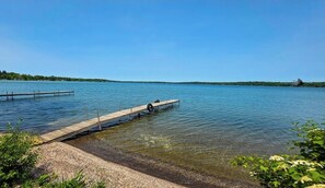 On the beach, sun-loungers, beach towels