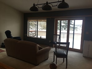 TV, fireplace, DVD player, books