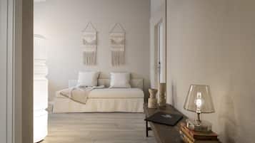 Departamento Deluxe, 1 habitación | Ropa de cama de alta calidad, edredón y camas con pillow-top