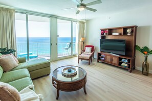 TV, DVD player, stereo