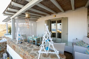 House, 2 Bedrooms, Sea View | Terrace/patio - Avra House (Mykonos)