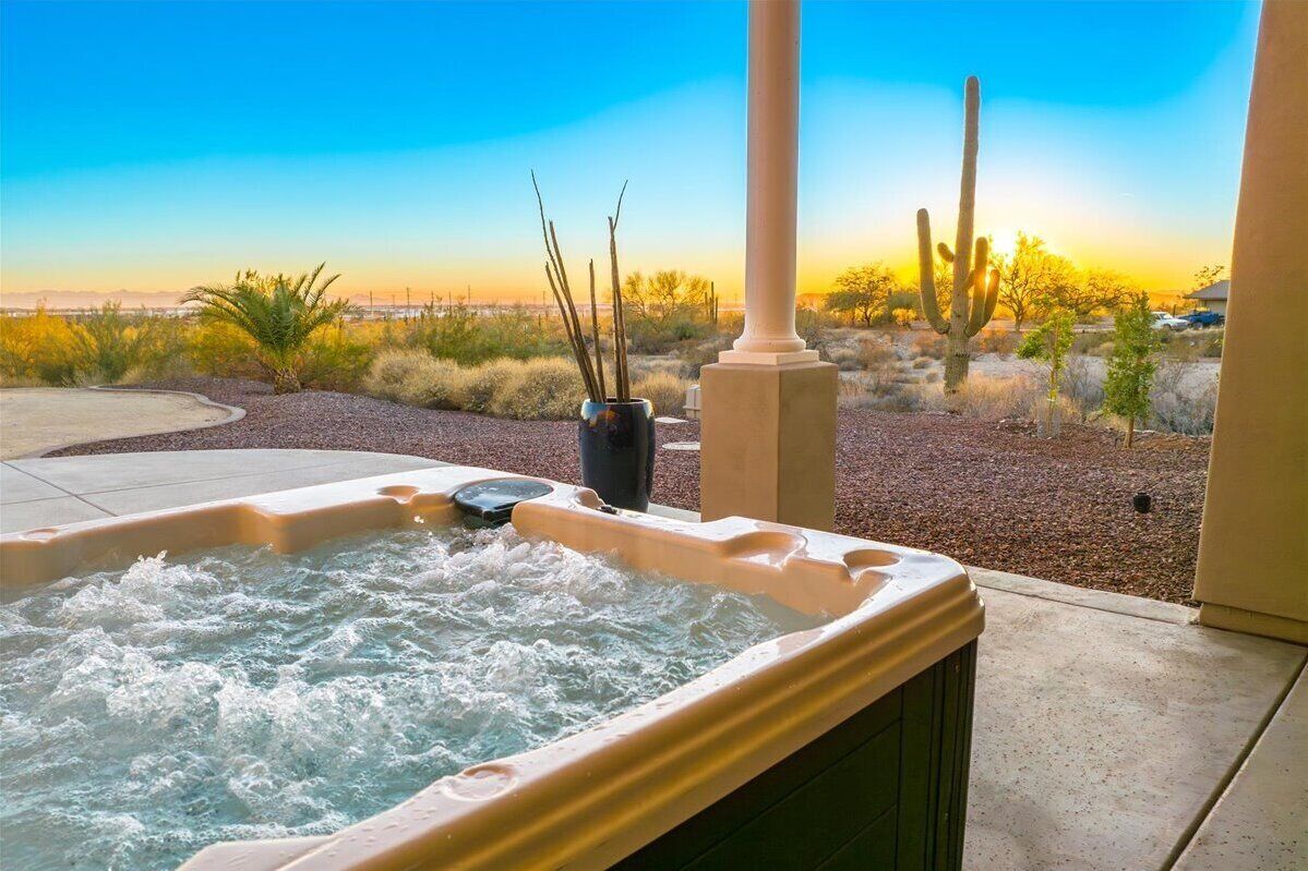 Spa with city light views and stunning sunsets