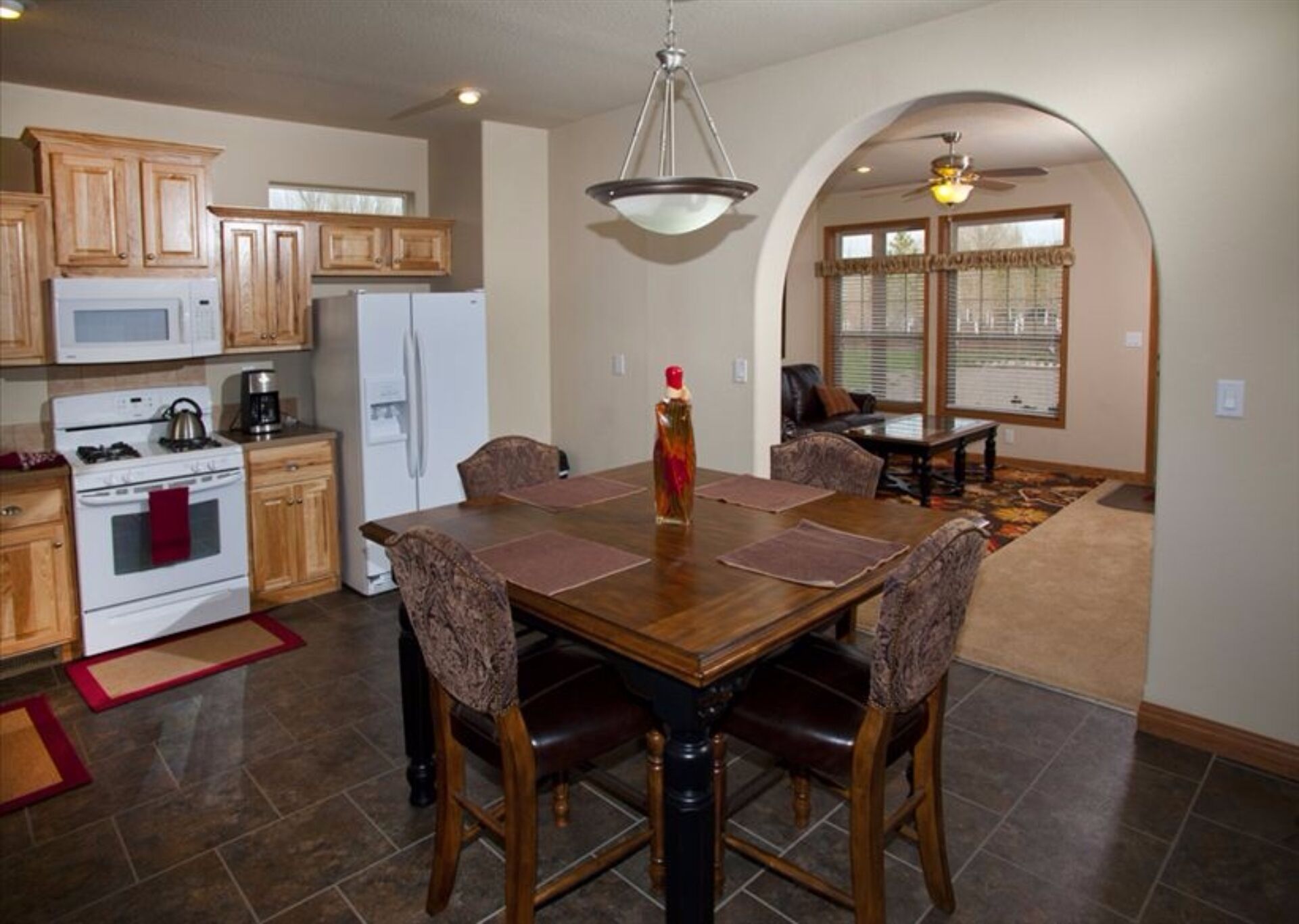Dining area with full kitchen, laundry room and 2 refridgerators