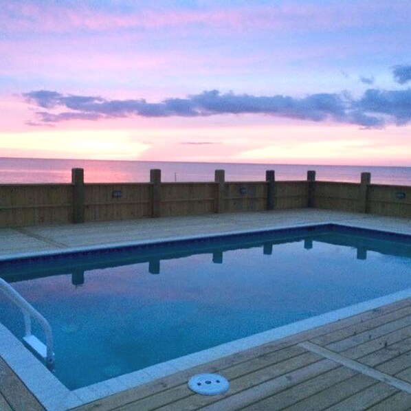 Piscine extérieure, piscine chauffée