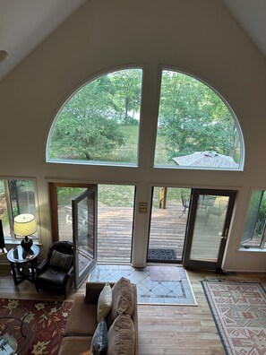 TV, fireplace, DVD player, books - Waterfront! Quiet, Spacious, Serene Retreat Located in a Private Wooded Setting (Fife Lake)