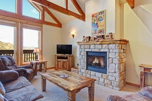 Condo, 2 Bedrooms | Living area | TV, books - Mount Acoma 38 2 Bedroom Condo by RedAwning (Estes Park)