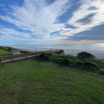 June ‘23 pic from 2nd Floor Balcony showing the new dune and updated walkover.