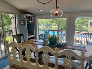 Dining - Waterfront beauty with dock and fireplace! Check in Bay! New Hot Tub!! (Afton)