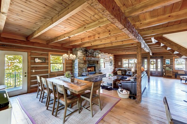 Smart TV, fireplace, video games, DVD player