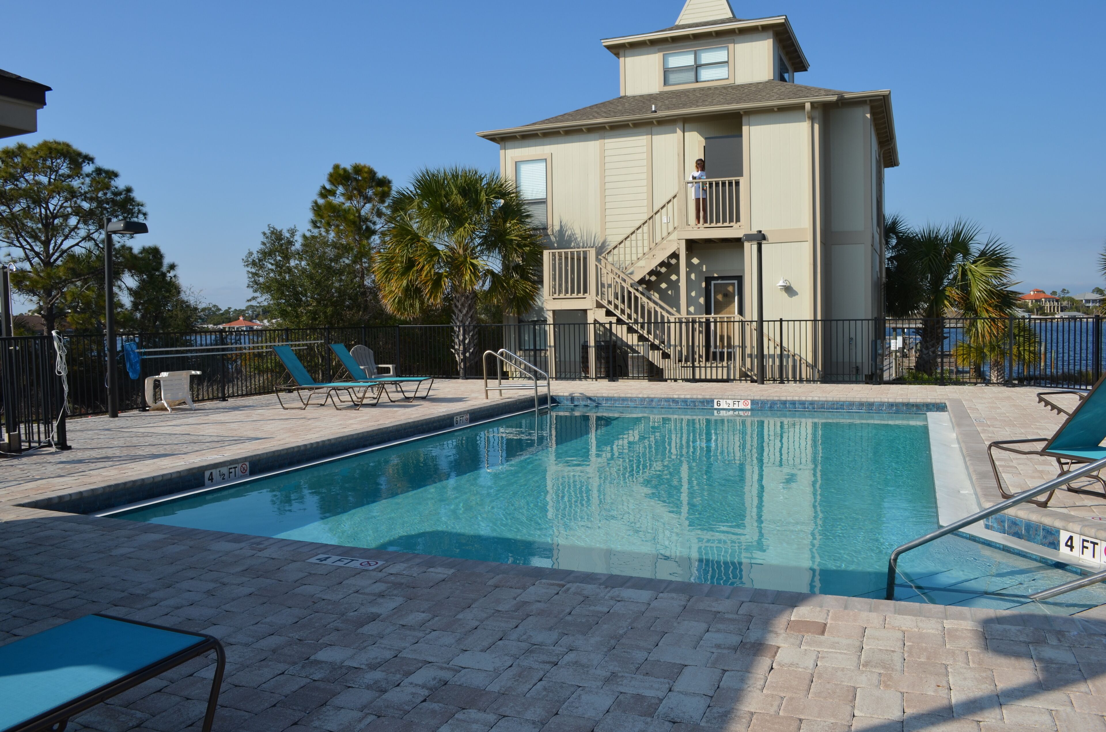 Pool on riverside.