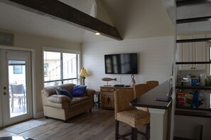 Smart TV, DVD player, books, stereo