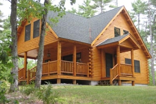 Front of Log Cabin from Street