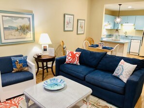 Smart TV, fireplace, DVD player