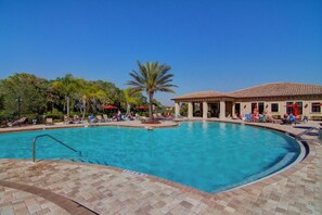 Outdoor pool, a heated pool - Designer Perfect Furnished 2 Bed View Condo at River Strand Golf & Tennis Resort (Bradenton)