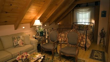 Smart TV, fireplace, DVD player, books