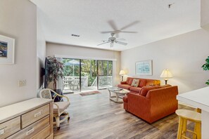 Televisio, DVD-soitin, kirjoja, videokirjasto