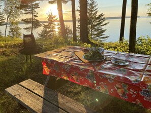Outdoor dining - Madeline Island Cottage Overlooking Apostle Islands (LaPointe)