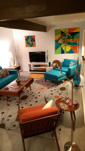 TV, fireplace, video games, DVD player
