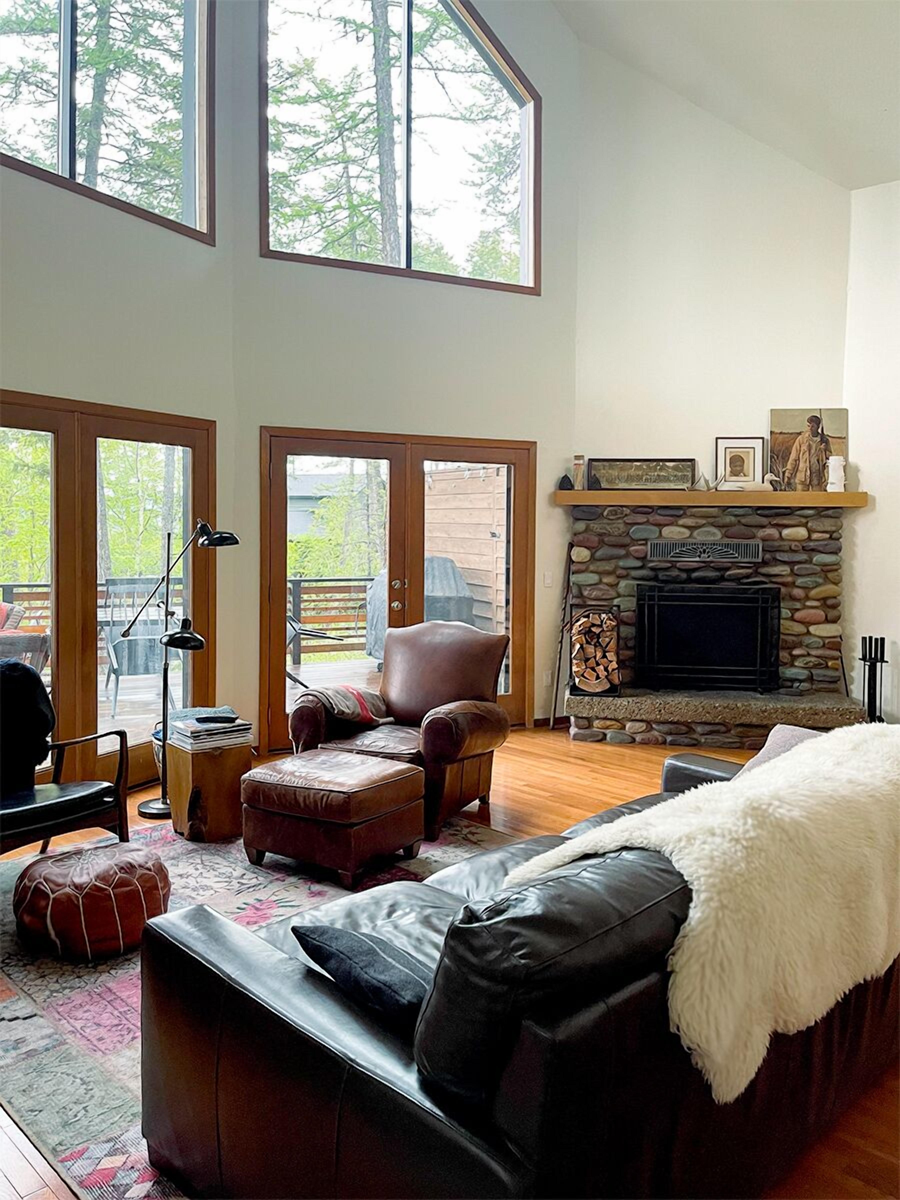 Private Whitefish, Montana A-Frame in wooded area.