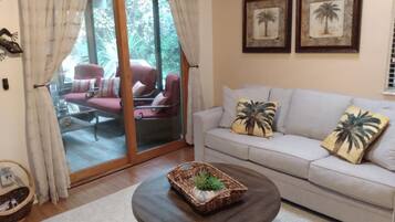 Smart TV, DVD player, books, video library