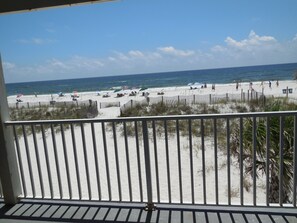 On the beach, sun-loungers, beach towels - SUNCHASE 101/1st floor, direct Gulf front. (gulf shores)