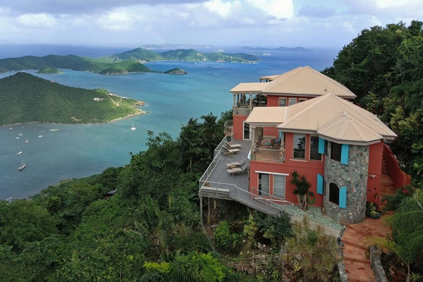 Caribbean breezes flow up the mountain, cooling the villa