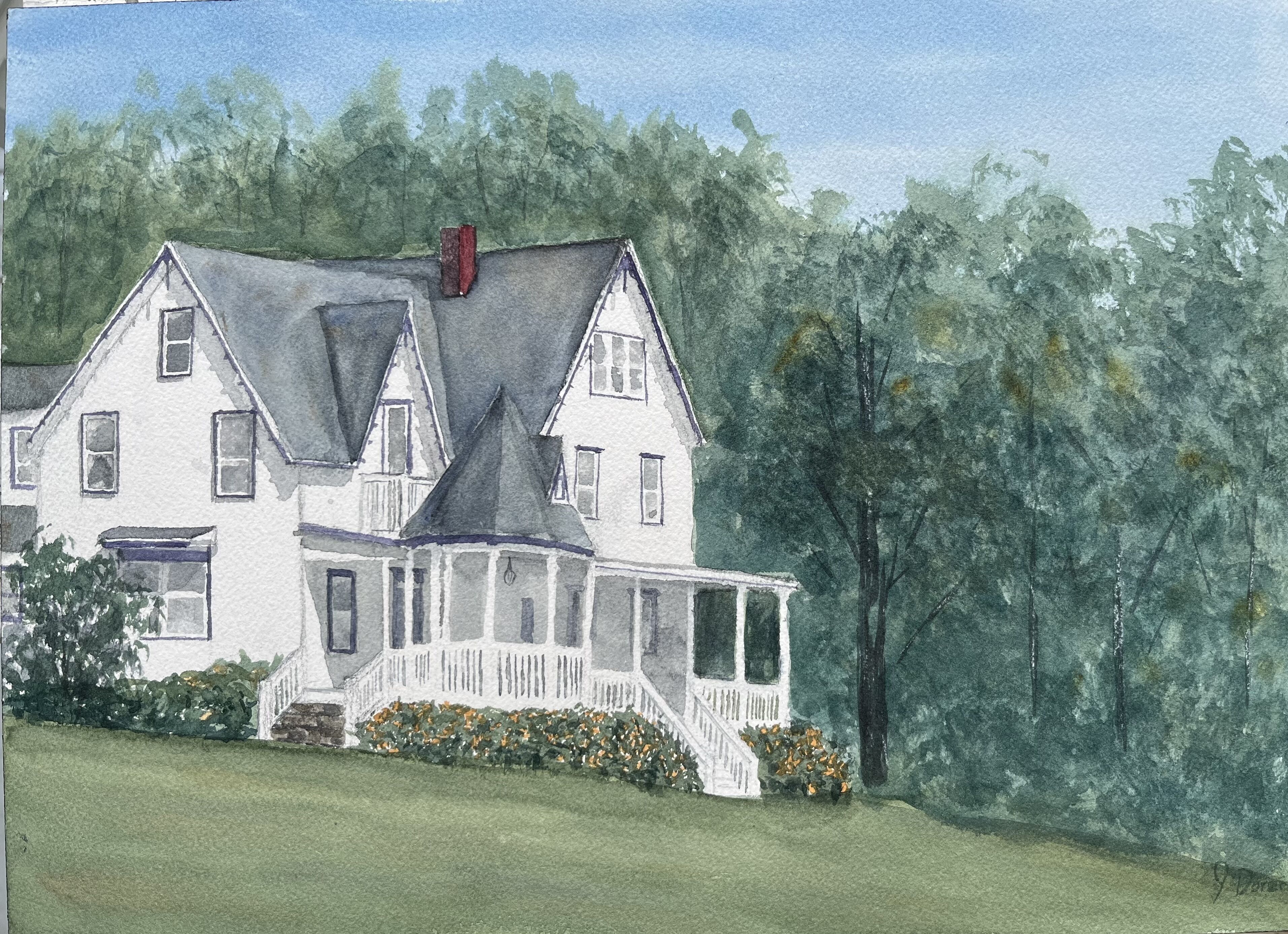 A guest's watercolor of the Lake House