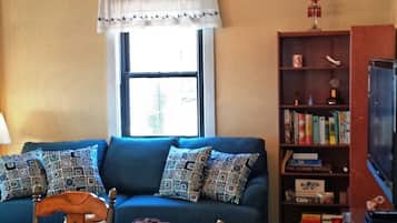 TV, DVD player, books