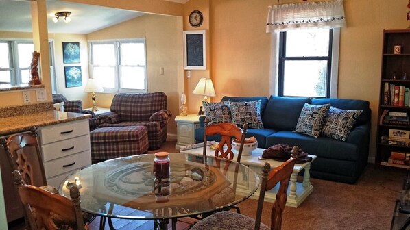 TV, DVD player, books