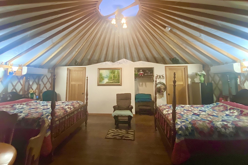 Yogi's Den is a playfully themed Yurt starring Yogi the bear and his pals.