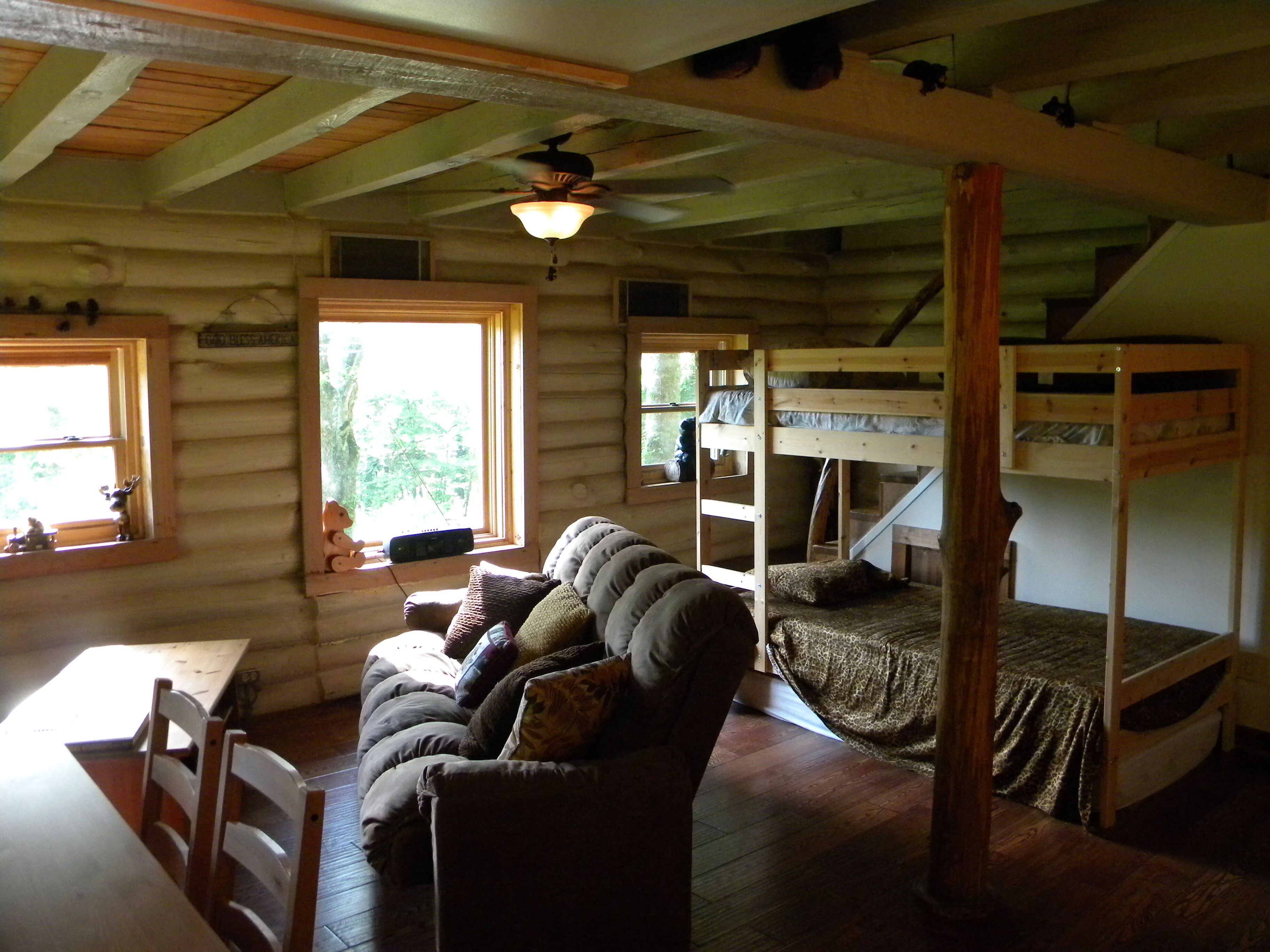 Rustic Log Cabin on 25 Acre Mountain Retreat, Relax with Nature, Pond, & Stream!